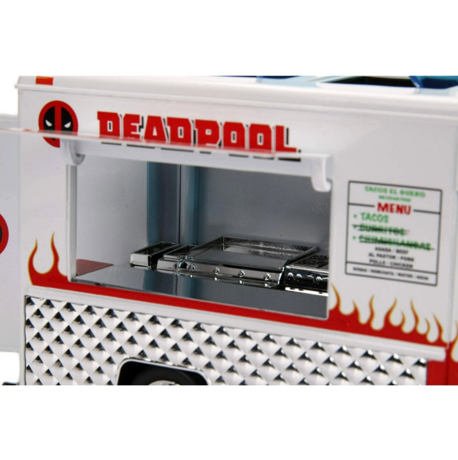 Marvel Deadpool & Taco Truck Die-cast Car, 1:24 Scale Vehicle, 2.75Collectible Figurine