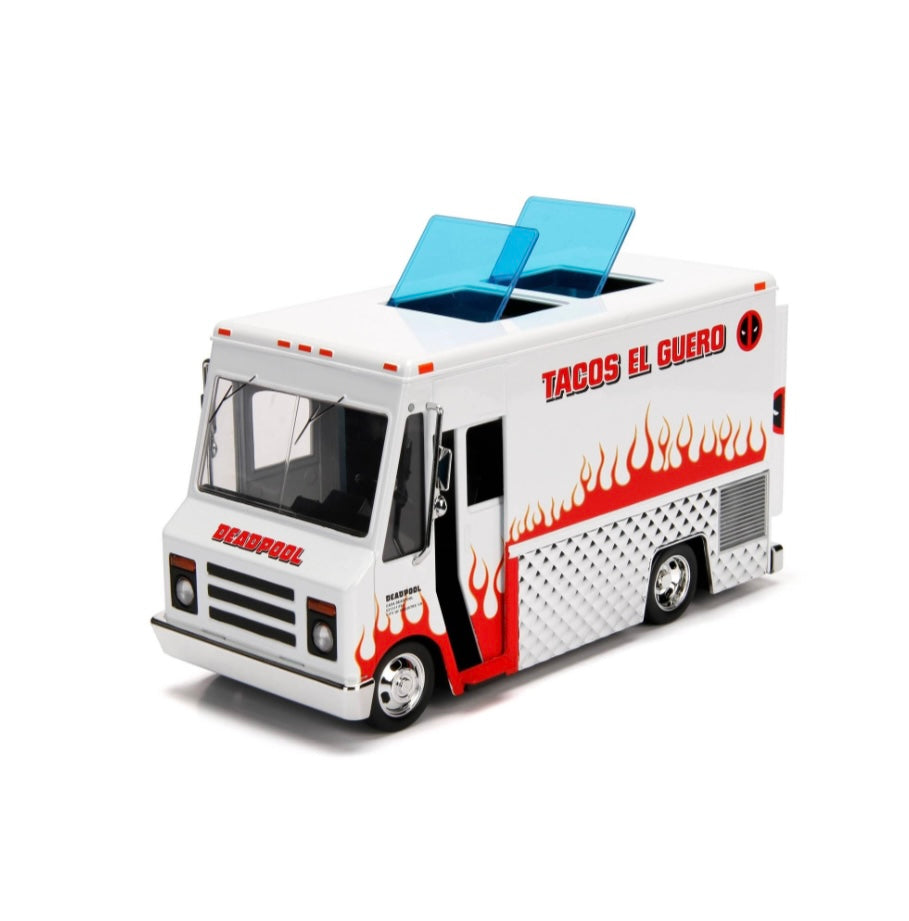 Marvel Deadpool & Taco Truck Die-cast Car, 1:24 Scale Vehicle, 2.75Collectible Figurine