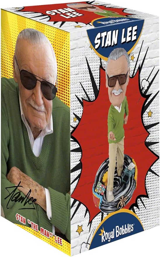 Royal Bobbles Stan Lee Bobblehead, Premium Polyresin Lifelike Figure, Unique Serial Number, Exquisite Detail