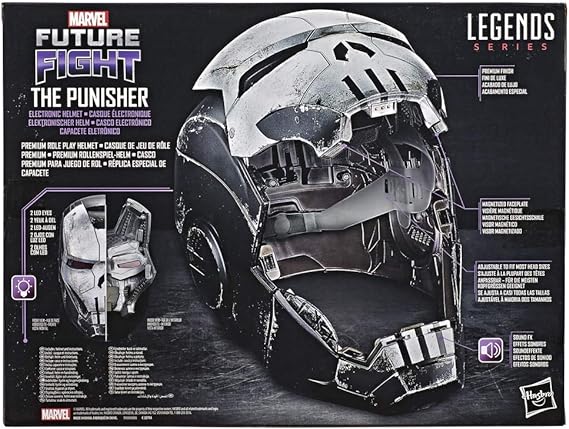 Hasbro Pulse Marvel Legends Gamerverse Series Standard Size LED Light Up Iron Man War Machine Inspired Electronic Helmet, The Punisher