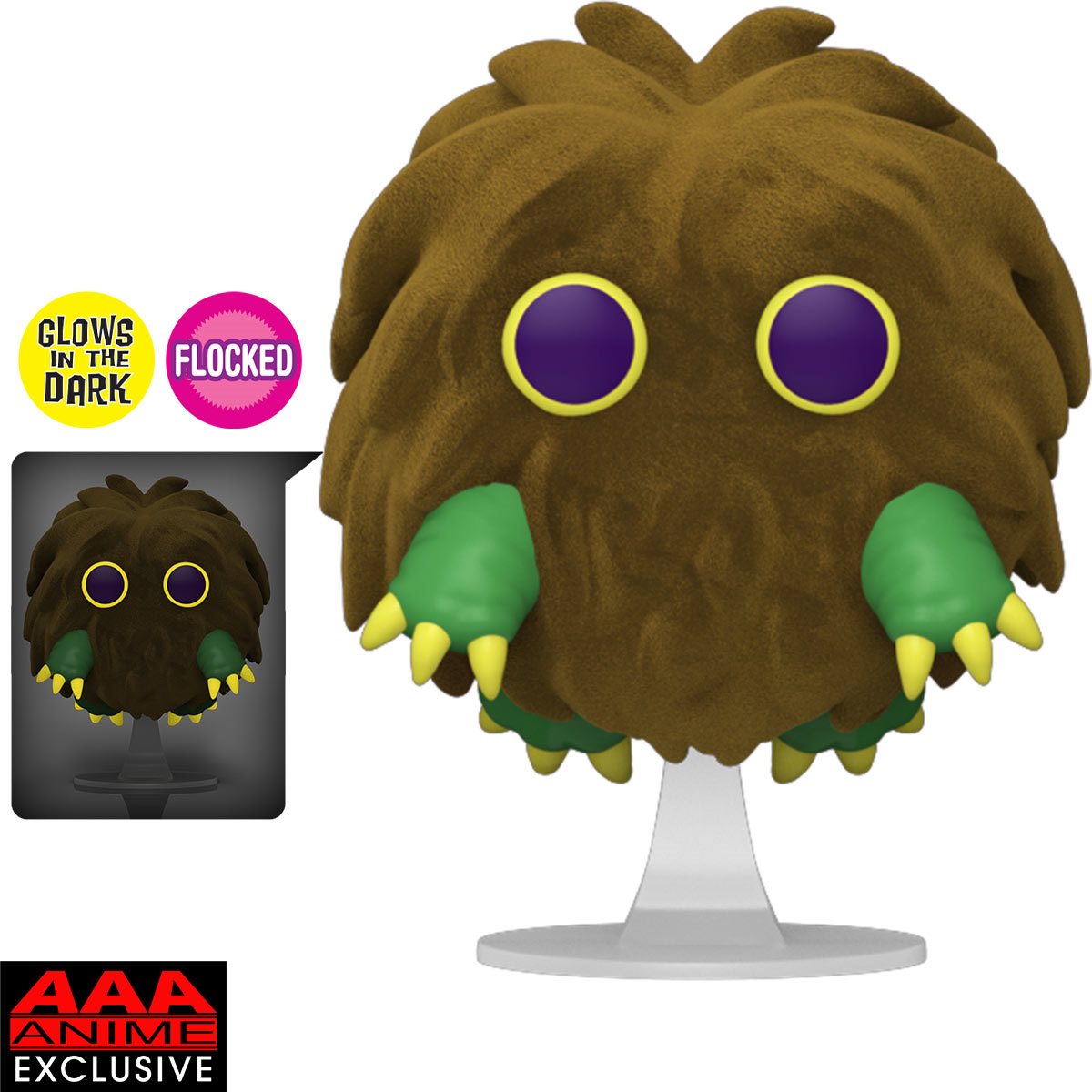 Yu-Gi-Oh! Kuriboh Flocked and Glow-in-the-Dark Pop! Vinyl Figure - AAA Anime Exclusive