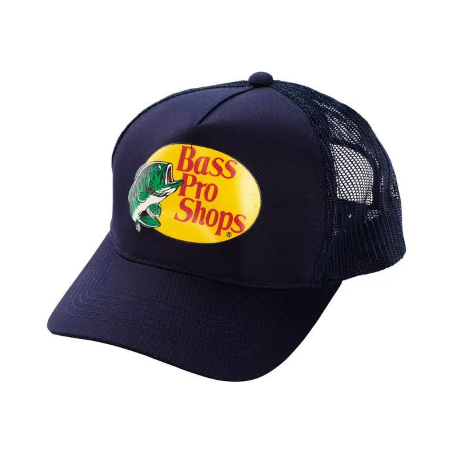Bass Pro Shops Trucker Hat Outdoor Fishing Baseball Mesh Cap Adjustable SnapBack (N.BLUE)