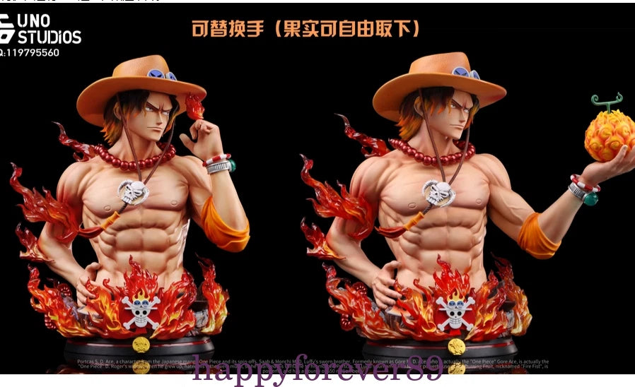 UNO Studio One Piece Portgas·D· Ace Bust Statue Painted 1/4 Scale