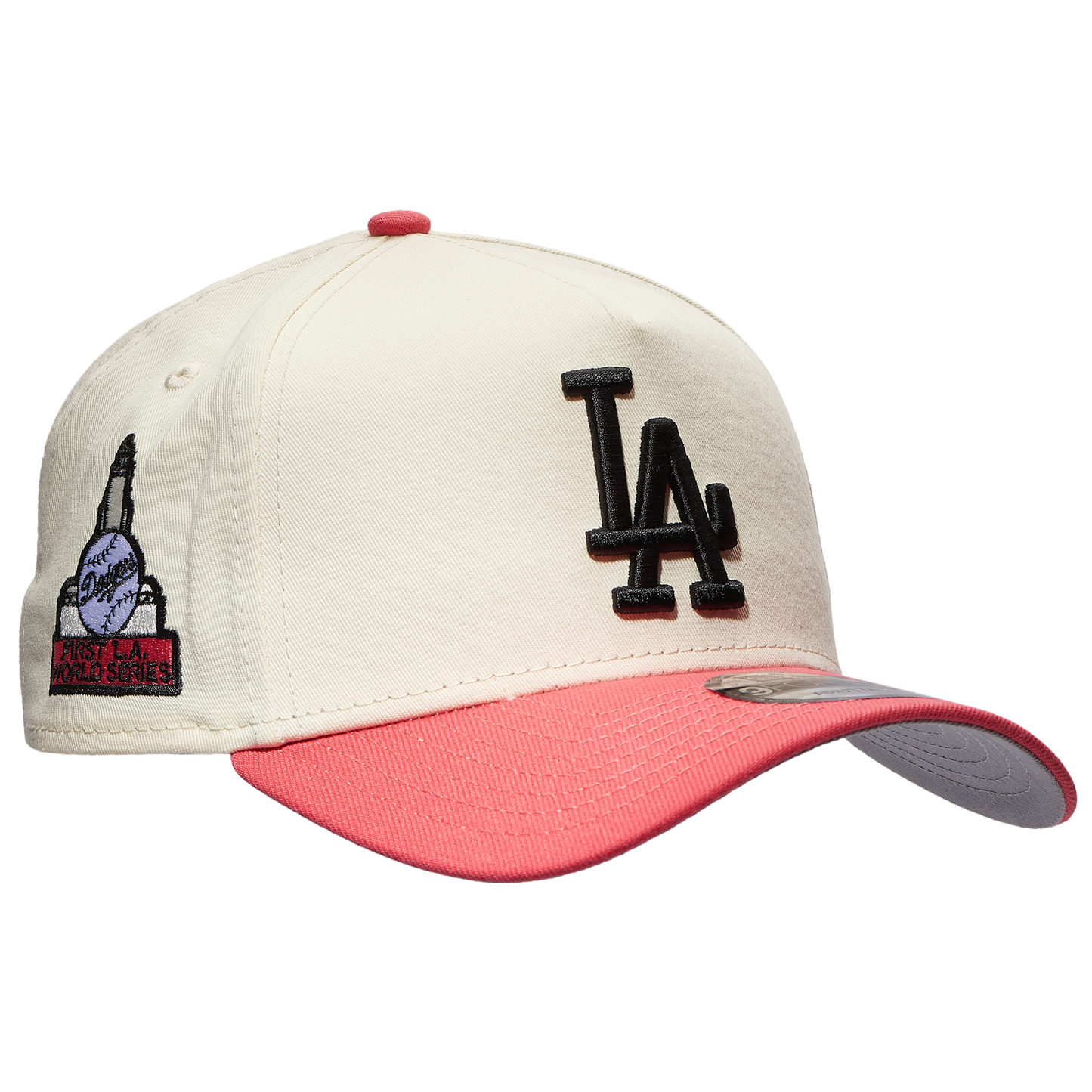 New Era Dodgers 9FORTY AF Chrome & Coral Cap Pink/White