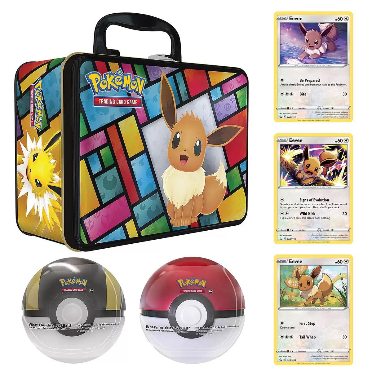 Pokémon Collectors Chest with 2 Poke Balls & 3 Eevee Promo Cards
