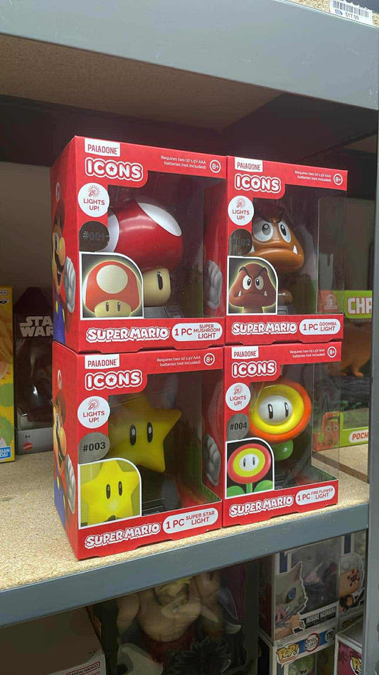 Set of 4 Super mario Paladone Icones light up toys