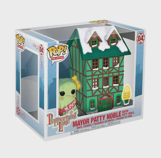 Mayor Patty Noble with City Hall Town Christmas