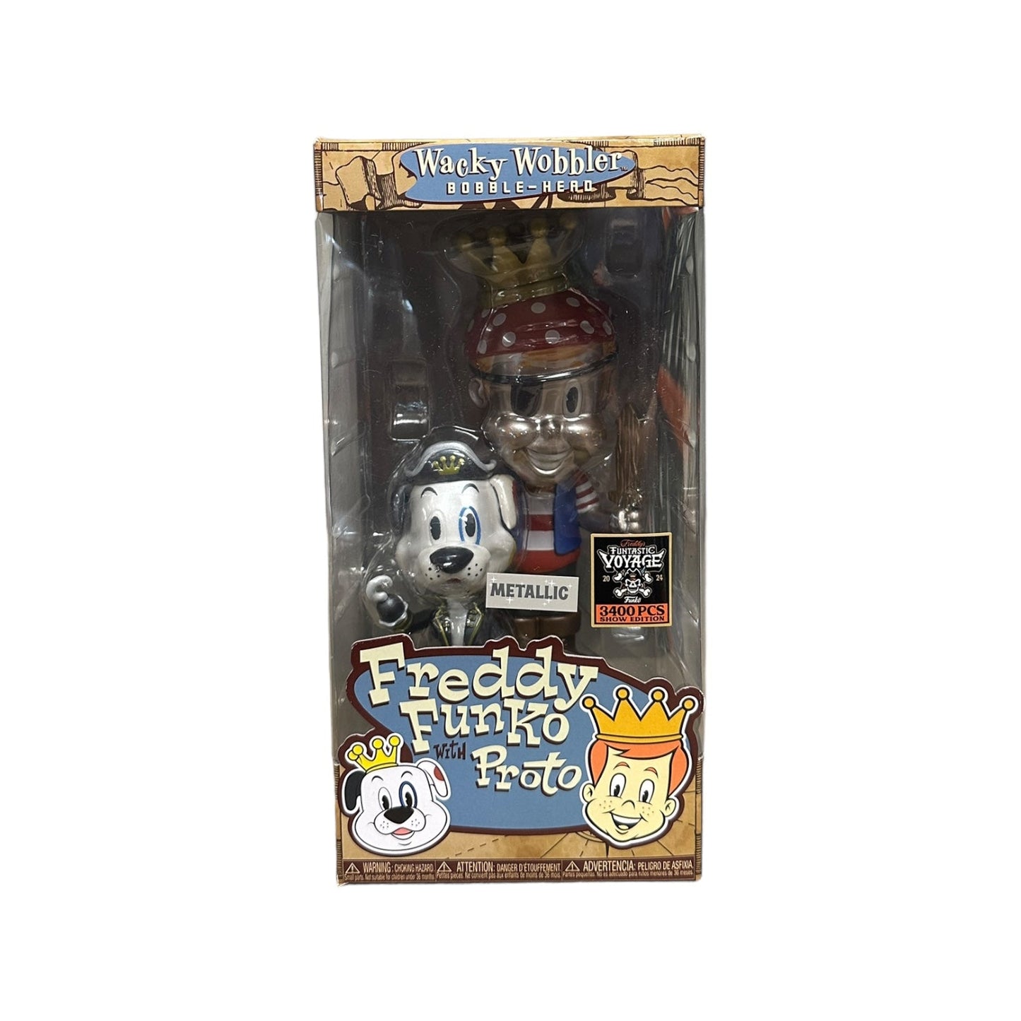 Funko Wacky Wobbler Fundays Funtastic Voyage Freddy Funko & Proto Metallic 3400 pcs Show Edition