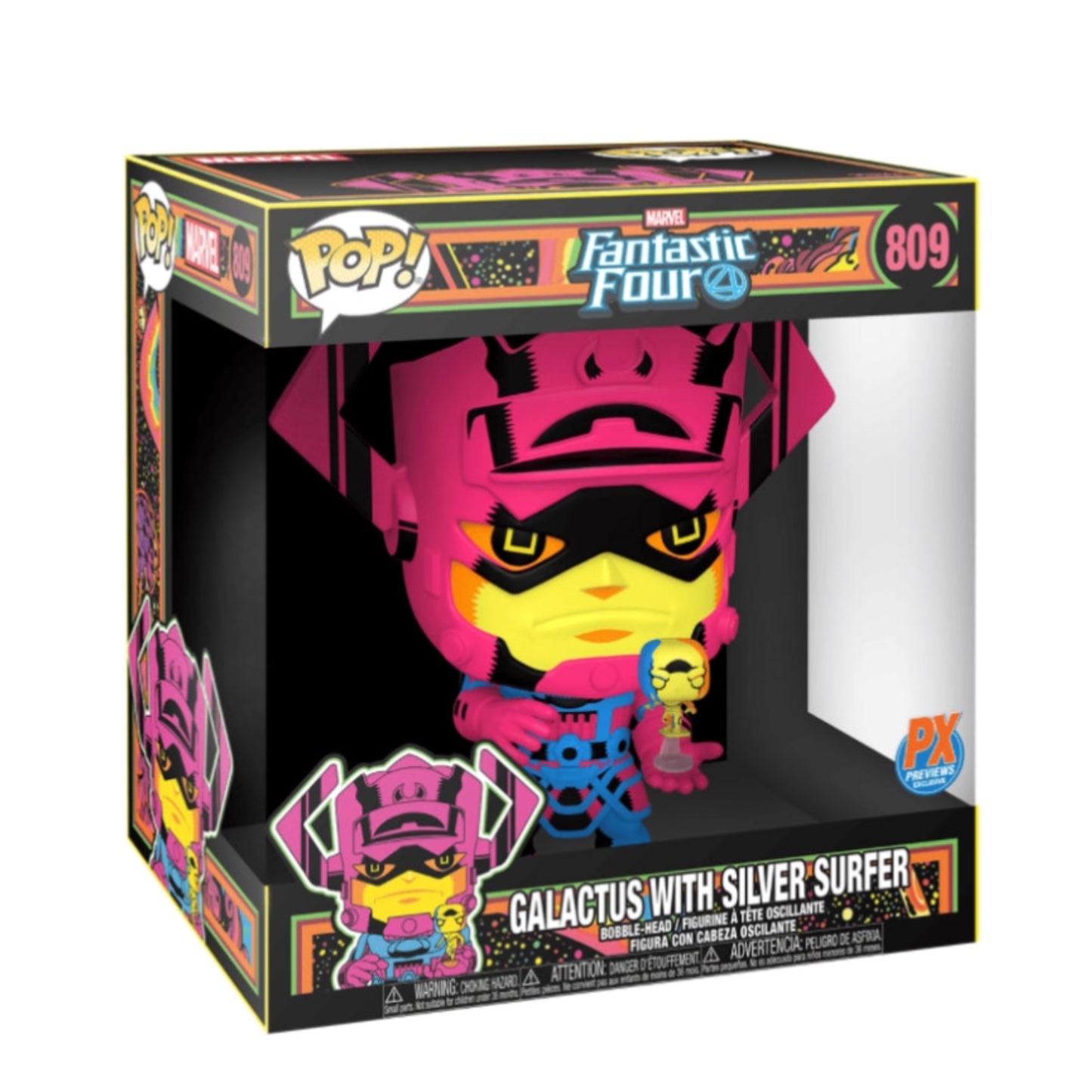 Pop Jumbo! Black Light Galactus wtih Silver Surfer Px Previews