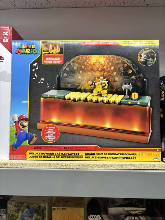 Super Mario Nintendo Deluxe Bowser Battle Playset with Lights and Sounds
