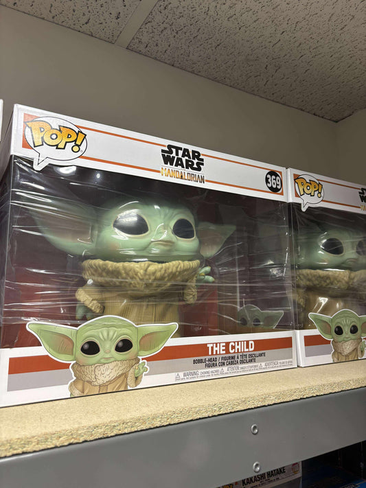 AUTHENTIC Funko Pop! Star Wars: The Mandalorian Toy The Child Grogu 10" Super Sized Pop!