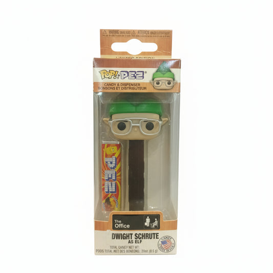 Pop pez the office Dwight Schrute as elf