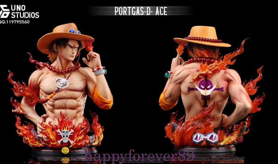 UNO Studio One Piece Portgas·D· Ace Bust Statue Painted 1/4 Scale