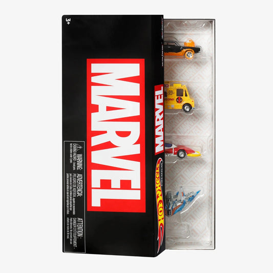 Hot Wheels Premium Marvel 4 Car Box Set Brand New Sealed.