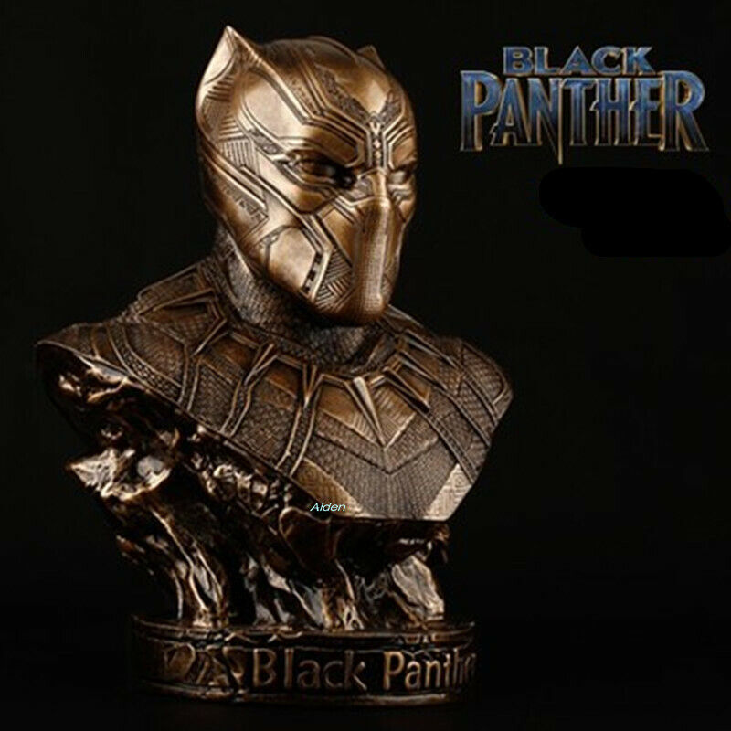 Civil War 1/2 Black Panther Bust Statue Resin Figure Toy Collect Bronze
