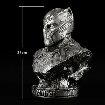 Civil War 1/2 Black Panther Bust Statue Resin Figure Toy Collect Silver