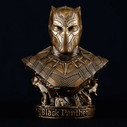 Civil War 1/2 Black Panther Bust Statue Resin Figure Toy Collect Bronze